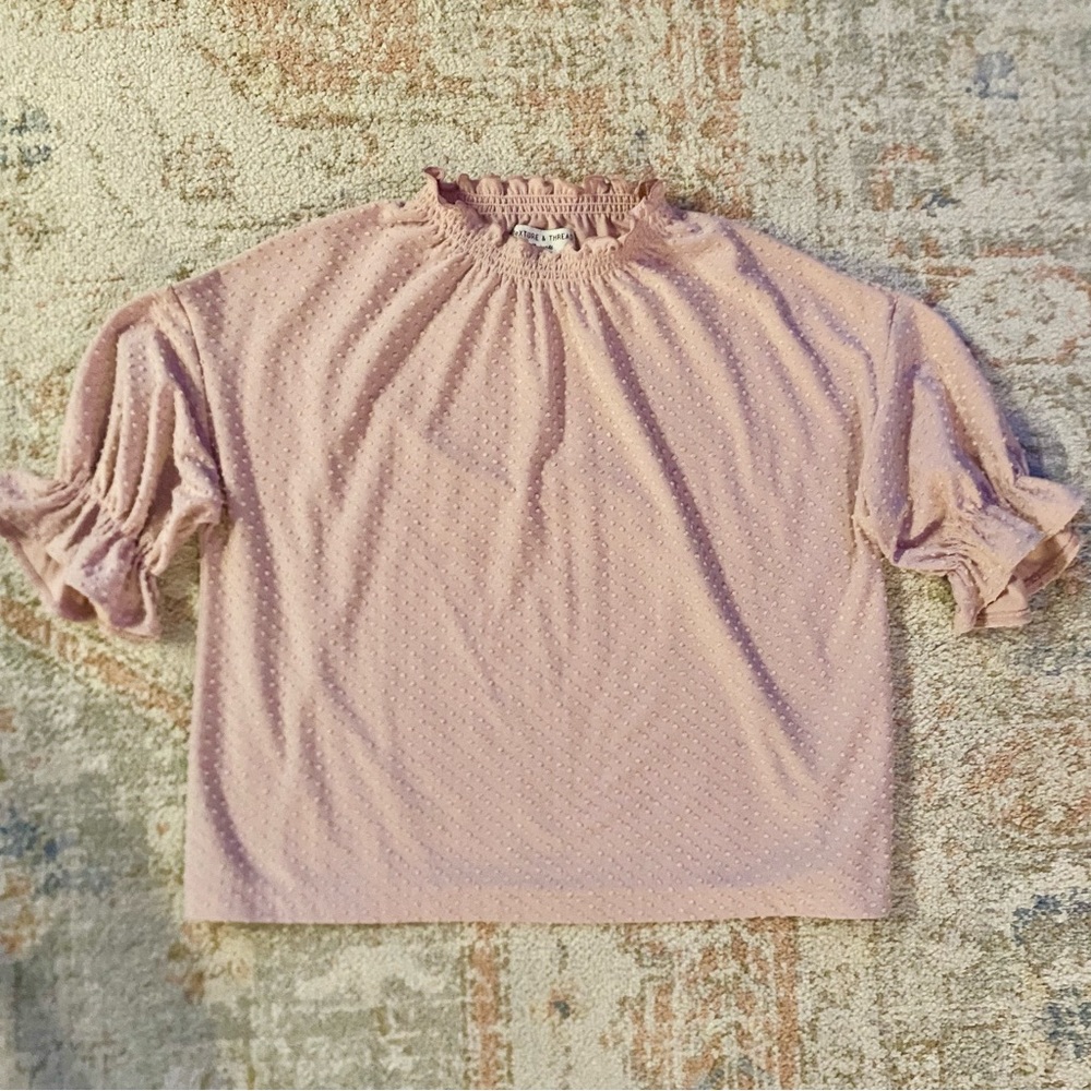 Madewell Texture & Thread Clip Dot Ruffle Top - Picture 3 of 4